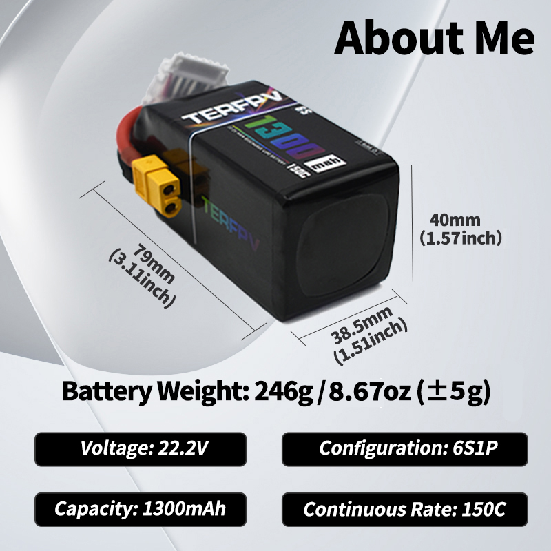 TERFPV Lipo Battery 6S 22.2V 1 - Drone Battery 6S review and price