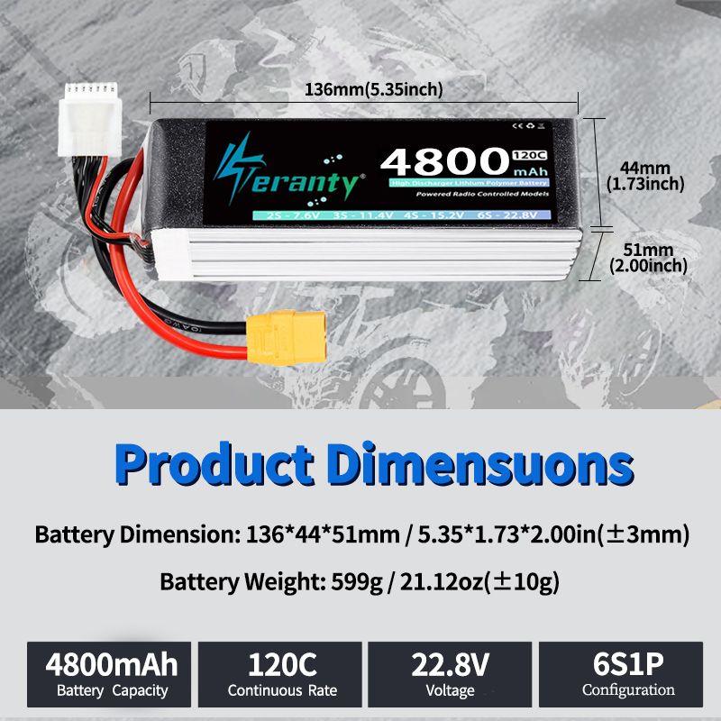 TERANTY 6S 4800mAh Lipo Batter - Drone Battery 6S review and price